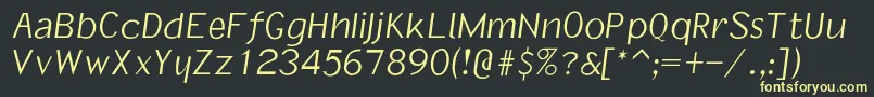 Ivanholeoblique Font – Yellow Fonts on Black Background