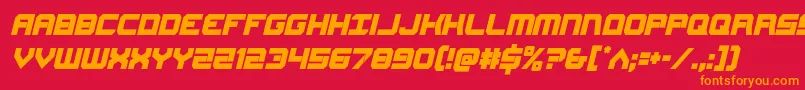 フォントGearheadcondital – 赤い背景にオレンジの文字