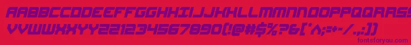Gearheadcondital Font – Purple Fonts on Red Background