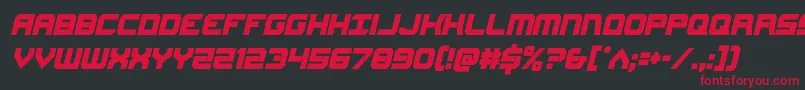 フォントGearheadcondital – 黒い背景に赤い文字