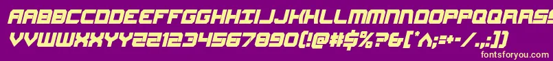 フォントGearheadcondital – 紫の背景に黄色のフォント