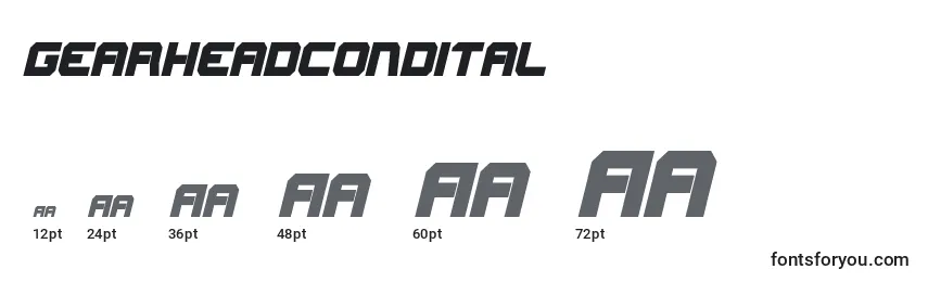 Gearheadcondital Font Sizes