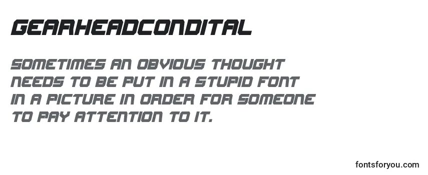 Review of the Gearheadcondital Font