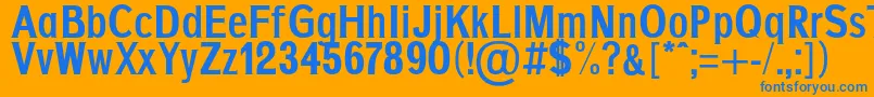 フォントAgajdaExtraBold – オレンジの背景に青い文字