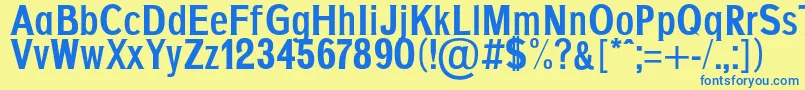 フォントAgajdaExtraBold – 青い文字が黄色の背景にあります。