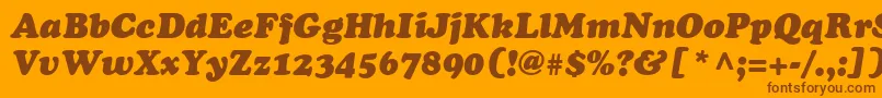 CooperLtBlackItalic Font – Brown Fonts on Orange Background