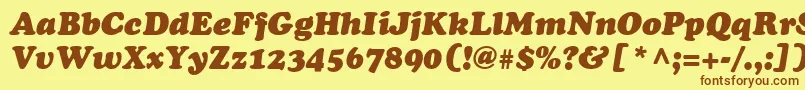 CooperLtBlackItalic Font – Brown Fonts on Yellow Background