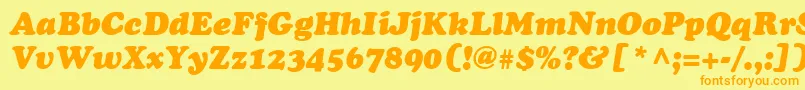 Fonte CooperLtBlackItalic – fontes laranjas em um fundo amarelo