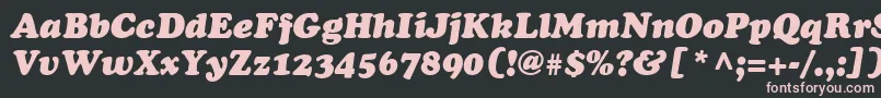 フォントCooperLtBlackItalic – 黒い背景にピンクのフォント