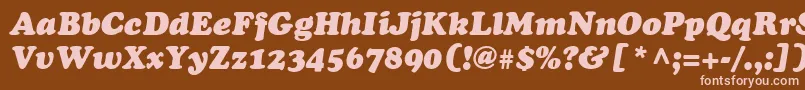 CooperLtBlackItalic-fontti – vaaleanpunaiset fontit ruskealla taustalla