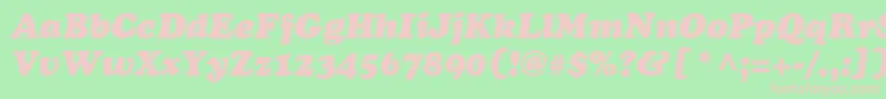 Fonte CooperLtBlackItalic – fontes rosa em um fundo verde