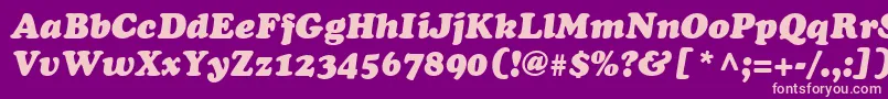 Fonte CooperLtBlackItalic – fontes rosa em um fundo violeta