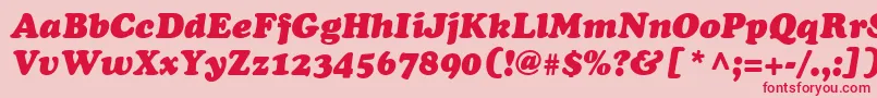 Fonte CooperLtBlackItalic – fontes vermelhas em um fundo rosa