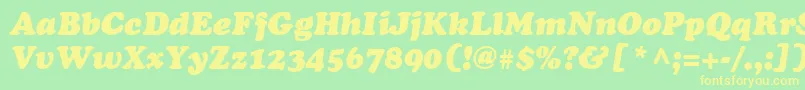 Шрифт CooperLtBlackItalic – жёлтые шрифты на зелёном фоне