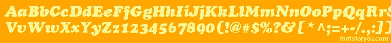 CooperLtBlackItalic Font – Yellow Fonts on Orange Background