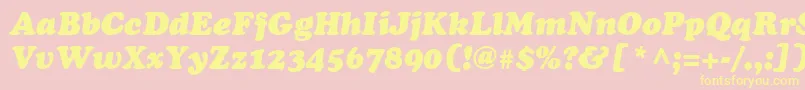 Шрифт CooperLtBlackItalic – жёлтые шрифты на розовом фоне