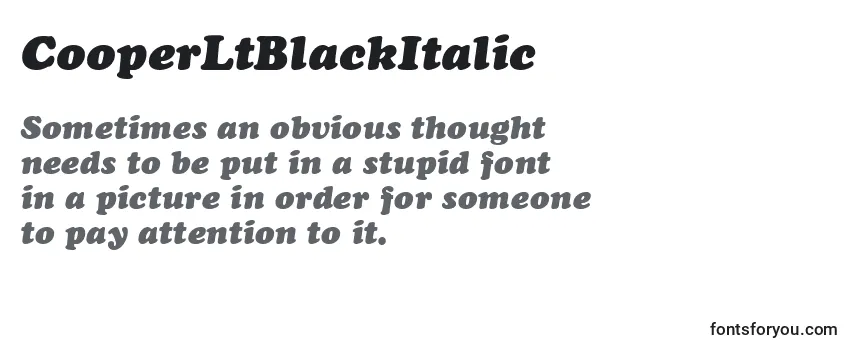 Review of the CooperLtBlackItalic Font