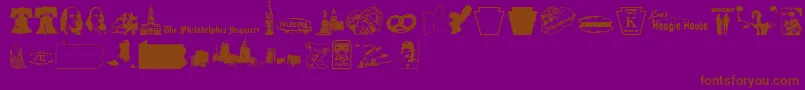 Подробнее о шрифте Phillydi Шрифт Phillydi – коричневые шрифты на фиолетовом фоне