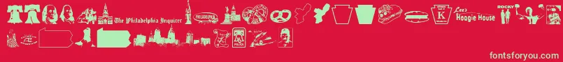 Phillydi Font – Green Fonts on Red Background