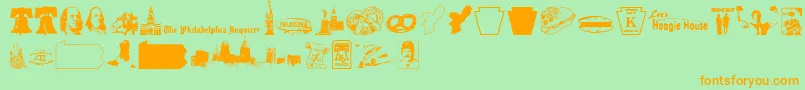 Lisätietoja Phillydi-fontista Phillydi-fontti – oranssit fontit vihreällä taustalla