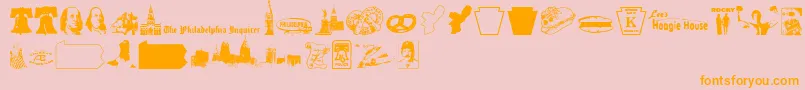 Phillydi Font – Orange Fonts on Pink Background