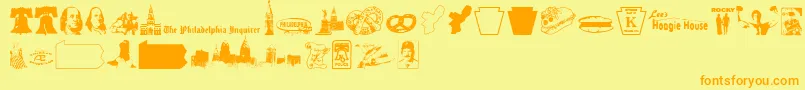 More about Phillydi Font Phillydi Font – Orange Fonts on Yellow Background