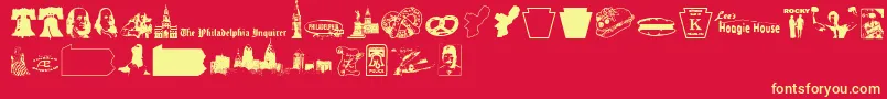 Phillydi Font – Yellow Fonts on Red Background