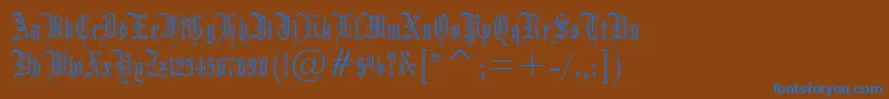 Dr.PoGothicru Font – Blue Fonts on Brown Background