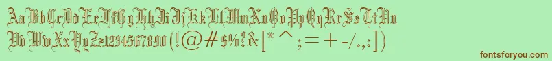 Dr.PoGothicru Font – Brown Fonts on Green Background