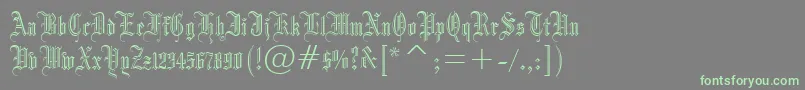 Dr.PoGothicru Font – Green Fonts on Gray Background