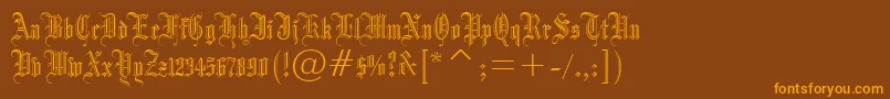 Dr.PoGothicru Font – Orange Fonts on Brown Background