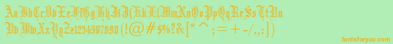 Dr.PoGothicru Font – Orange Fonts on Green Background