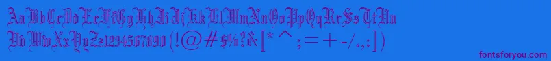 Dr.PoGothicru Font – Purple Fonts on Blue Background