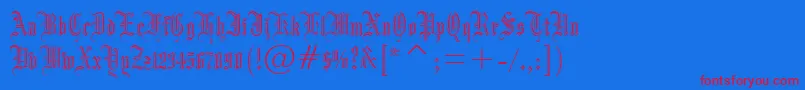 Dr.PoGothicru Font – Red Fonts on Blue Background
