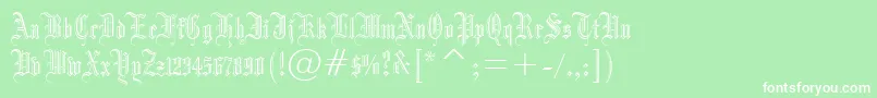 Dr.PoGothicru-Schriftart – Weiße Schriften auf grünem Hintergrund