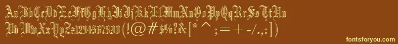 Dr.PoGothicru Font – Yellow Fonts on Brown Background
