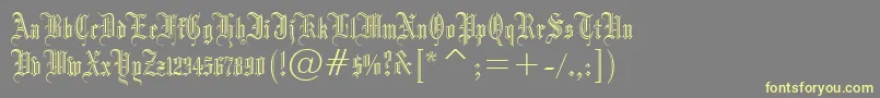 Dr.PoGothicru Font – Yellow Fonts on Gray Background