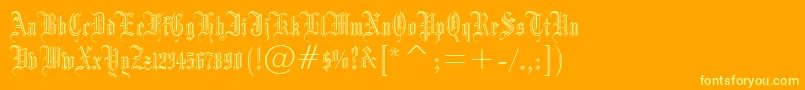 Dr.PoGothicru Font – Yellow Fonts on Orange Background