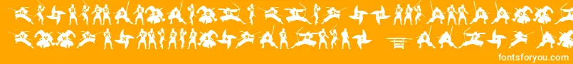 Ninjas Font – White Fonts on Orange Background