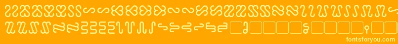 フォントOphidian – オレンジの背景に黄色の文字