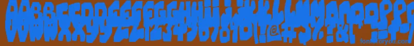 ChunkyCheese Font – Blue Fonts on Brown Background