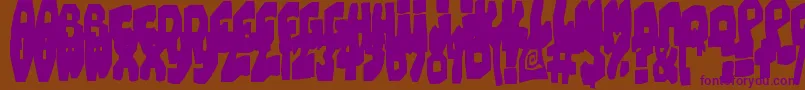 フォントChunkyCheese – 紫色のフォント、茶色の背景