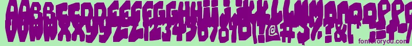ChunkyCheese Font – Purple Fonts on Green Background