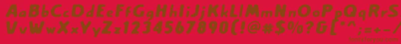Więcej informacji o czcionce Creamexb Czcionka Creamexb – brązowe czcionki na czerwonym tle