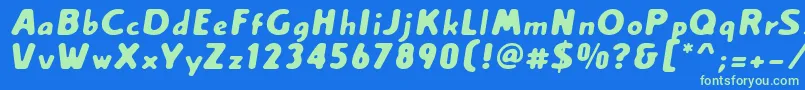 Creamexb Font – Green Fonts on Blue Background