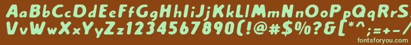Creamexb-fontti – vihreät fontit ruskealla taustalla
