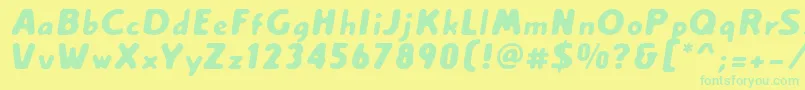 Creamexb Font – Green Fonts on Yellow Background