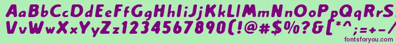 Creamexb Font – Purple Fonts on Green Background