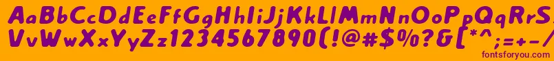 フォントCreamexb – オレンジの背景に紫のフォント