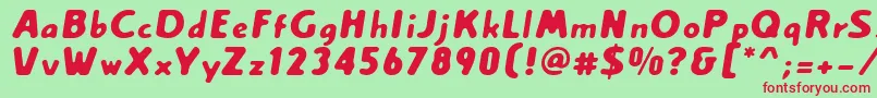 Creamexb-Schriftart – Rote Schriften auf grünem Hintergrund
